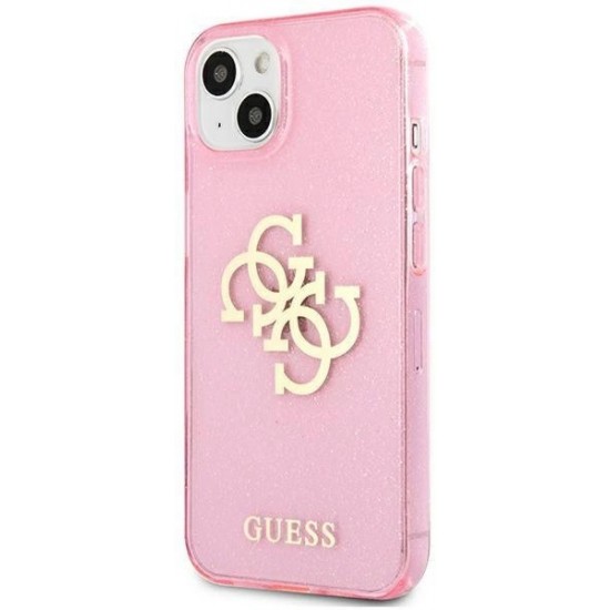 Guess GUHCP13SPCUGL4GPI iPhone 13 mini 5.4" pink/pink hard case Glitter 4G Big Logo (universal)