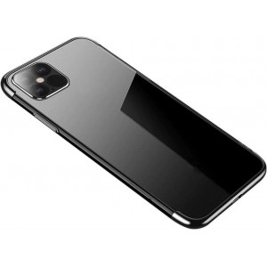 Hurtel Clear Color case TPU gel cover with a metallic frame for Samsung Galaxy S22 Ultra black (universal)
