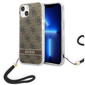 Guess GUOHCP14MH4STW iPhone 14 Plus 6.7 "brown / brown hardcase 4G Print Strap (universal)