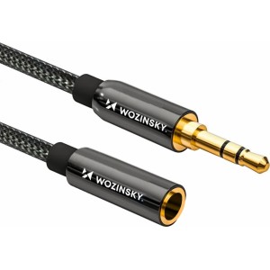 Wozinsky mini jack extension cable (female-male) AUX extension 5 m black (universal)