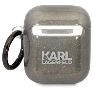 Karl Lagerfeld KLA2HNKCTGK Airpods 1/2 cover black/black Gliter Karl&Choupette (universal)