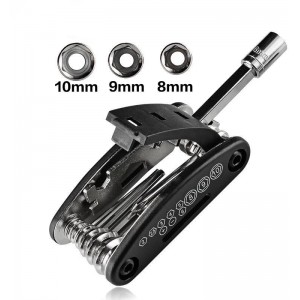 Rockbros GJ1601 16-in-1 multi-tool for bicycle repair - black (universal)
