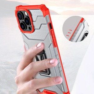Hurtel Crystal Ring Case Kickstand Tough Rugged Cover for iPhone 12 Pro Max red (universal)
