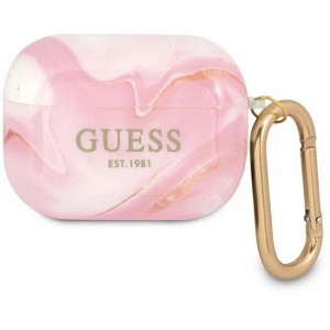 Guess GUAPUNMP AirPods Pro cover pink/pink Marble Collection (universal)