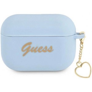 Guess GUAPLSCHSB AirPods Pro cover blue/blue Silicone Charm Heart Collection (universal)