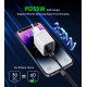 Choetech PD6051 2x USB-C PD 35W GaN wall charger with display - white (universal)