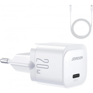 Joyroom Mini USB C Charger 20W PD with USB C Cable - Lightning Joyroom JR-TCF02 - White (universal)