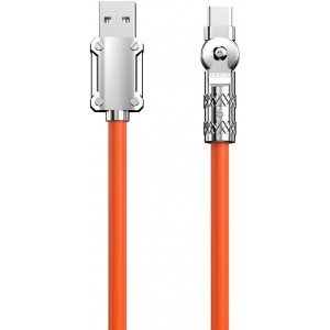 Dudao Angled cable USB - USB C 120W rotation 180° Dudao 120W 1m - orange (universal)