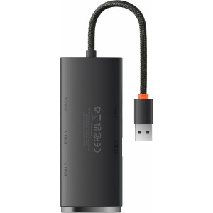Baseus Lite Series HUB 4-Port (USB-A to 4xUSB-A 3.0) 0.25m black (WKQX030001) (universal)