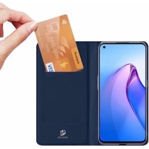 Dux Ducis Skin Pro case for Oppo Reno 8 flip cover card wallet stand blue (universal)