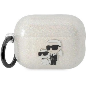 Karl Lagerfeld KLAP2HNKCTGT Airpods Pro 2 cover transparent Gliter Karl&Choupette (universal)