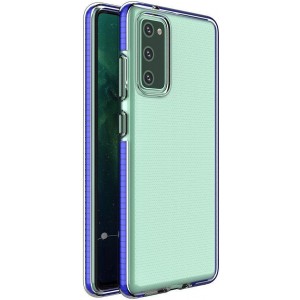 Hurtel Spring Case clear TPU gel protective cover with colorful frame for Samsung Galaxy A72 4G dark blue (universal)
