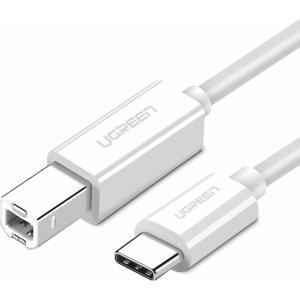 Ugreen US241 USB-C / USB-B 2.0 Cable for Scanner Printer 1.5 m - White (universal)