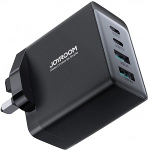 Joyroom TCG02 PD USB-C USB-A 67W GaN wall charger (UK) + USB-C cable - black (universal)