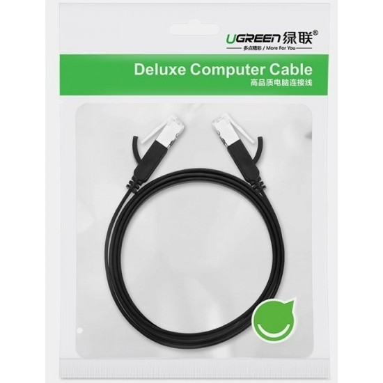 Ugreen Flat Cable Internet Cable Ethernet Patchcord RJ45 Cat 6 UTP 1000Mbps 0.5m Black (50183) (universal)