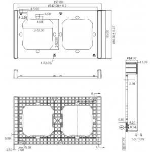 Sonoff double mounting frame for the installation of M5-80 wall switches (universal)