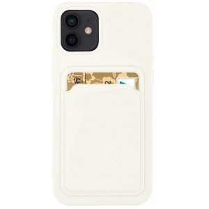 Hurtel Card Case silicone case wallet with card pocket for Samsung Galaxy S22+ (S22 Plus) white (universal)