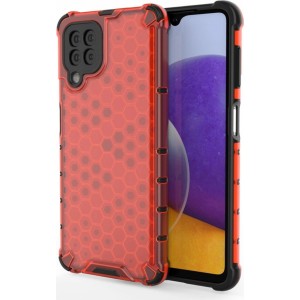 Hurtel Honeycomb Case armor cover with TPU Bumper for Samsung Galaxy A22 4G red (universal)