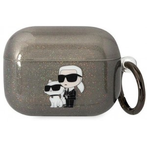 Karl Lagerfeld KLAPHNKCTGK Airpods Pro cover black/black Gliter Karl&Choupette (universal)