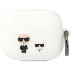 Karl Lagerfeld KLACAPSILKCW AirPods Pro cover white/white Silicone Karl & Choupette (universal)