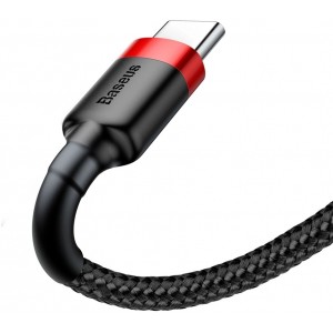 Baseus Cafule Cable durable nylon cable USB / USB-C QC3.0 3A 0.5M black-red (CATKLF-A91) (universal)