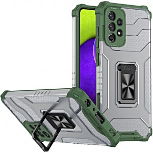 Hurtel Crystal Ring Case Kickstand Tough Rugged Cover for Samsung Galaxy A72 4G green (universal)