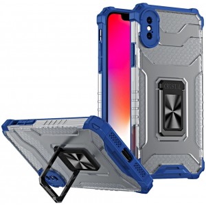 Hurtel Crystal Ring Case Kickstand Tough Rugged Cover for iPhone XS Max blue (universal)