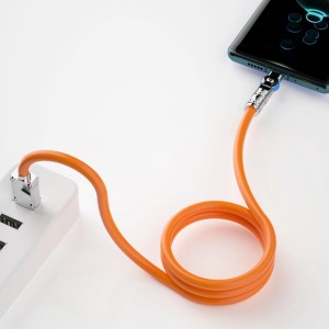Dudao Angled cable USB - USB C 120W rotation 180° Dudao 120W 1m - orange (universal)