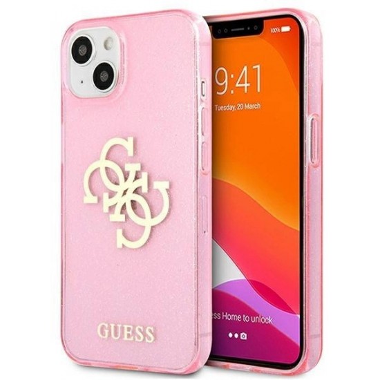 Guess GUHCP13SPCUGL4GPI iPhone 13 mini 5.4" pink/pink hard case Glitter 4G Big Logo (universal)