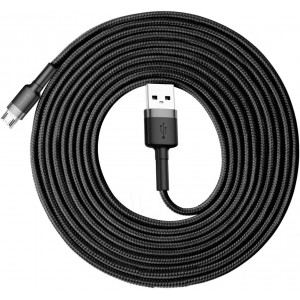 Baseus Cafule Cable durable nylon cable USB / micro USB 2A 3M black-gray (CAMKLF-HG1) (universal)