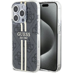 Guess IML 4G Gold Stripe case for iPhone 15 Pro - black (universal)