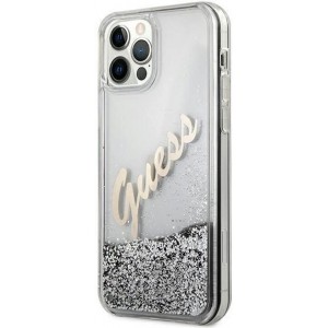 Guess GUHCP12LGLVSSI iPhone 12 Pro Max 6.7" silver/silver hardcase Glitter Vintage Script (universal)