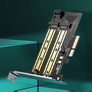 Ugreen expansion card adapter PCIe 3.0 x4 to SSD M.2 M-Key / M.2 B-Key black (CM302) (universal)