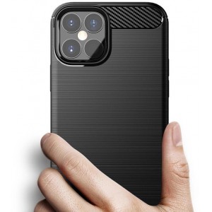 Hurtel Carbon Case Flexible Cover TPU Case for iPhone 12 mini black (universal)