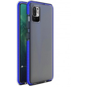 Hurtel Spring Case clear TPU gel protective cover with colorful frame for Xiaomi Redmi Note 10 5G / Poco M3 Pro dark blue (universal)