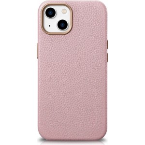 Icarer Litchi Premium Leather Case iPhone 14 Plus Magnetic Leather Case with MagSafe Pink (WMI14220711-PK) (universal)