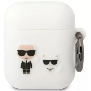 Karl Lagerfeld protective earphone case for AirPods 1/2 cover white/white Silicone Karl