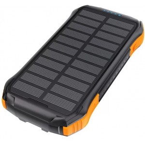 Powerbank solarny Choetech B658 2x USB 10000mAh Qi 5W (czarno-pomarańczowy)