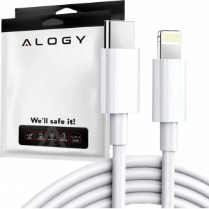 Alogy 1m USB-C to Lightning cable Alogy Fast Charge iPhone charging cable 20W white