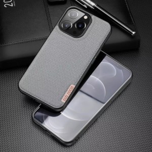 Dux Ducis Fino case cover covered with nylon material iPhone 13 Pro gray