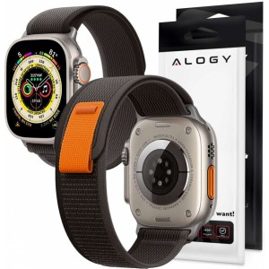 Alogy Sport Velcro Nylon Band for Apple Watch 4/5/6/7/8/SE (38/40/41mm) Black & Orange