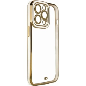 Producenttymczasowy Fashion Case for Samsung Galaxy A12 5G gel cover with golden frame white