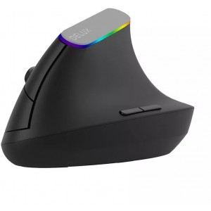 Delux M618C 2.4G 1600DPI RGB Wireless Vertical Mouse (Black)