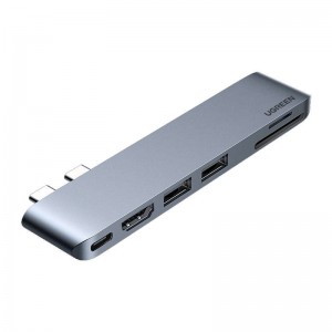 Ugreen CM380 6-in-1 Adapter USB-C Hub for MacBook Air / Pro (Gray)