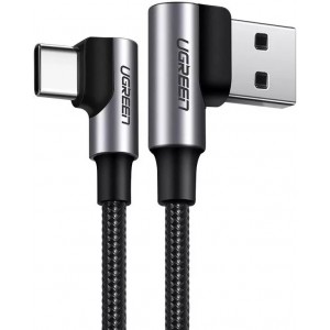 Ugreen angled cable USB - USB Type C Quick Charge 3.0 QC3.0 3 A 0.5 m gray (US176 20855)