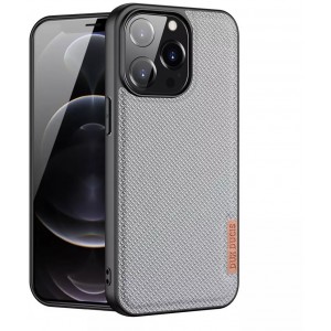 Dux Ducis Fino case cover covered with nylon material iPhone 13 Pro gray