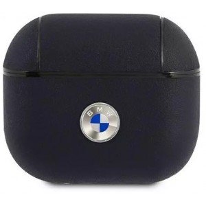 BMW Protective case for BMW headphones for AirPods 3 cover navy blue/navy Geniune Leather Silver Logo