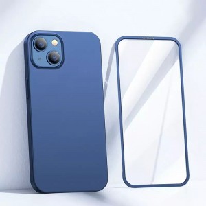 Joyroom 360 Full Case Cover for iPhone 13 Back Cover and Front Cover Tempered Glass blue (JR-BP927 blue)
