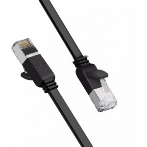 Кабель Ugreen Плоский сетевой кабель Ethernet патч-корд RJ45 Cat 6 UTP 1000 Мбит/с 2 м черный (50185)