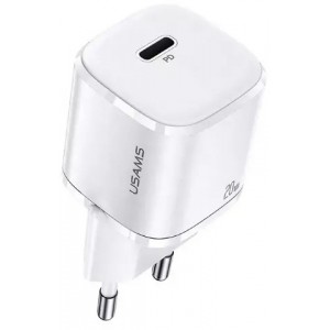 Usams Wall charger 1x USB-C T36 mini 20W (only head) PD3.0 Fast Charging white/white CC124TC02 (US-CC124)